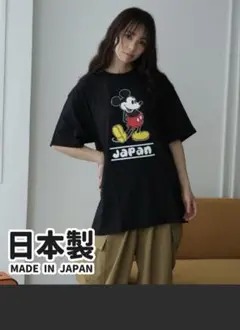 ミッキーマウス 日本製 Tシャツ ブラック