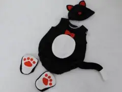 ベビー　猫　コスプレ　黒猫　ボディースーツ　60-70