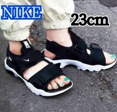NIKE ナイキ キャニオン サンダル 黒 ブラック 白 23cm 厚底