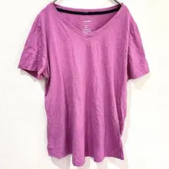 ★ソノマ Tシャツ Vネック 半袖 L 桃色 綿混 春夏 カジュアル 通勤通学