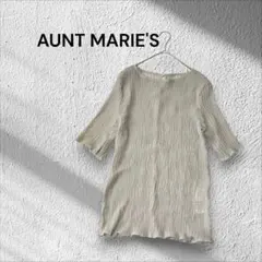 【美品】AUNT MARIE'S 楊柳シアープリーツ トップス　薄オリーブのサムネイル