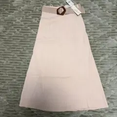 新品 Lily Brown ストライプ ロングスカート ベルト付き