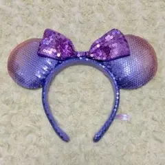 ディズニー カチューシャ スパンコール 紫