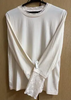 サマンサモスモスブルー(帯電防止)袖口、襟レースプルオーバーカットソー