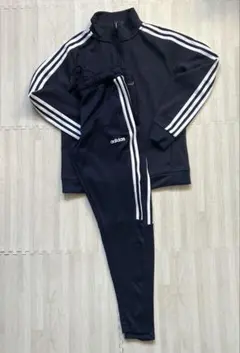 adidas　レディースジャージ上下　セットアップ　ネイビー　M 160