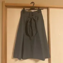 グリーンレーベルリラクシング　ロングスカート　チェック　リボン
