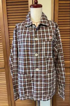 ☆DANTON☆チェック柄カバーオールジャケット♪40サイズオレンジ紺 