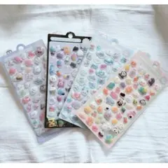 ▽4枚セット★ボンボンドロップ風シール ぷくぷくシール ぷっくり立体シール新品
