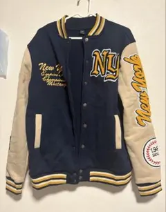 MANFINITY スタジャン ネイビー ベージュ Sサイズ