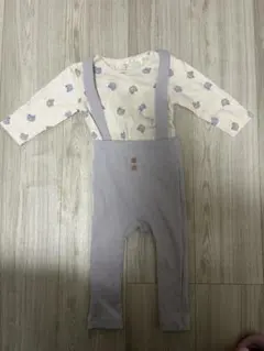 クマ柄 80 サスペンダー付きレギンスのセット