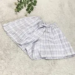 any FAM ショートパンツ　チェック柄　紫　140　キッズ　リボン