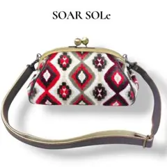 ソア ソウル SOAR SOLe】がま口 ショルダーバッグ 日本製 幾何学柄 