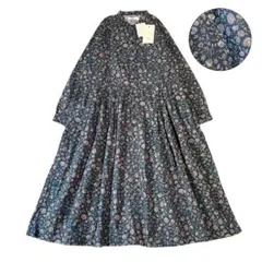 タグ付✨SOIL. コットン 花柄シャツワンピース　ギャザー　ロング　ゆったりのサムネイル