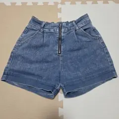 Sサイズ ジッパーショートデニムパンツ