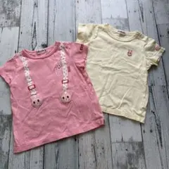 MIKIHOUSE★うさこ ワッペン 半袖 Tシャツ 80 90 2枚セット