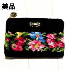 FEILER（フェイラー）ポーチ／花柄 ブラック