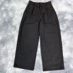 Cepo【M】ワイドパンツ　ブラック　背中ウエストゴム　春秋　レディース