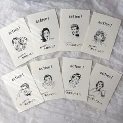 【アメリカンレトロ】ポーズカード 結婚式　フォトラウンド　モノクロ　白黒