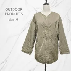 『OUTDOOR PRODUCTS』中綿キルティングジャケット【M】ノーカラー