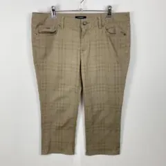 訳有美品 BURBERRY LONDON ノバチェック柄 クロップドパンツ 48