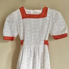 昭和レトロ子供服　フリル&レースワンピース