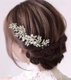 フラワーリーフ コーム＜ゴールド＞☆ ヘアアクセサリー ボンネ ヘッドドレス