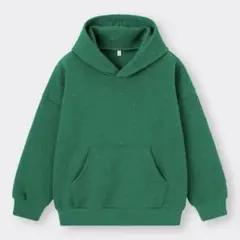 グリーン フード付きパーカー　キルトジャカードプルパーカ　スター長袖　星