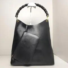 GUCCI バンブー レザー ショルダーバッグ ポーチ付属 ハンドバッグ