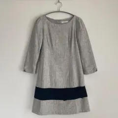 【美品】シンプルなグレーのワンピース／膝丈のサムネイル