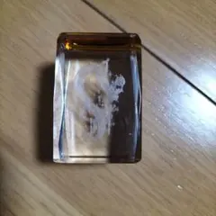 琥珀色ガラスオブジェ 龍彫刻