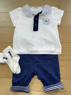 【美品】familiar✴︎ポロシャツとショートパンツセット✴︎80のサムネイル