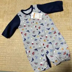 恐竜柄長袖ロンパース 60cmまで対応