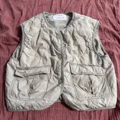 ZARA ベージュ キルティング ベスト 2-3歳