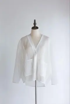 【新品】pois double mesh Cardigan ホワイトのサムネイル