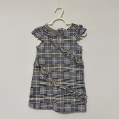 Janie and Jack チェック柄 フリル ワンピース