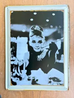 オードリーヘプバーン 　 映画メタルポスター　レトロ風インテリア雑貨　30x40