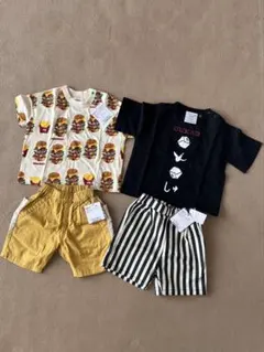 【新品タグ付き】2歳前後 マーキーズTシャツ&パンツ4着 オマケ 古着3着付き