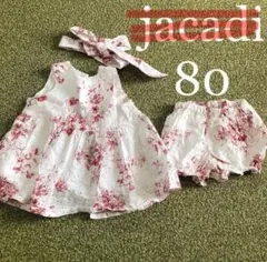 Tartine et Chocolat花柄ワンピースとショーツセット 80