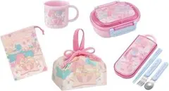 新品Skaterお弁当箱5点セット◆リトルツインスターズキキララコップ袋巾着子供