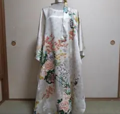 振袖　着物リメイク　ワンピース　シルク