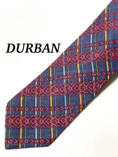 まとめ購入で大幅値引き 極美品 DURBAN 幾何学模様 ネクタイ シルク