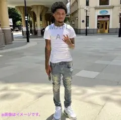 US UK Drip ダメージデニム スリムフィット mnml ksubi系