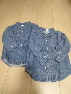 baby GAP デニムシャツ 80cm 2枚セット 双子