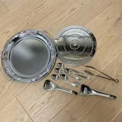 昭和レトロ ステンレス製 キッチンツールセット トレイ付き ヴィンテージのサムネイル