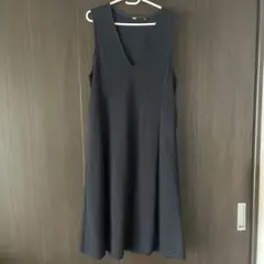 UNIQLO ノースリーブロングワンピース S Ｖネックワンピース　スウェード