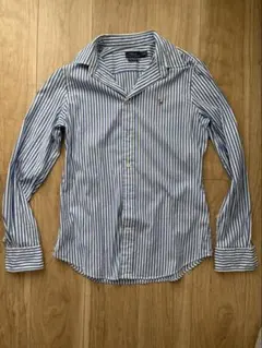 POLO RALPH LAUREN 長袖ポロシャツ 青と白ストライプ