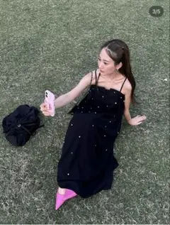 【新品未使用】ANDRESD ロング丈ワンピース　パーティードレス　L