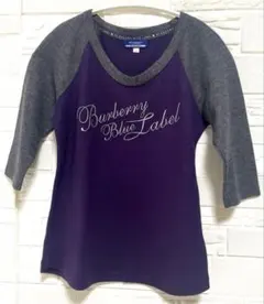 美品◆パーバリーブルーレーベル7部袖ニット◆