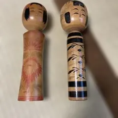 伝統的な木製こけし 2体セット