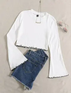 ティー リブ ニット レタストリム